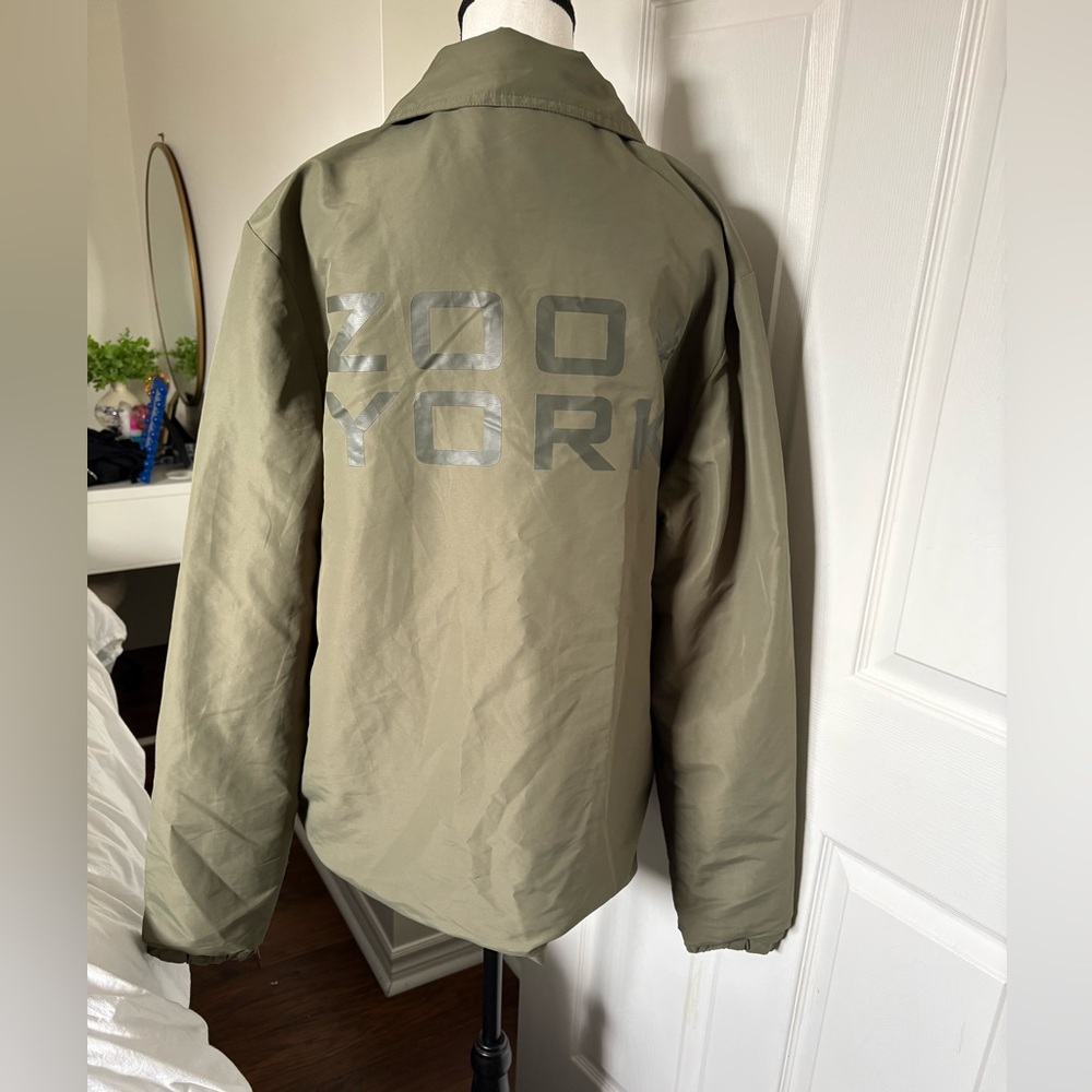 Zoo York Olive Green Logo Coach Jacket Y2K Streetwear Men’s L